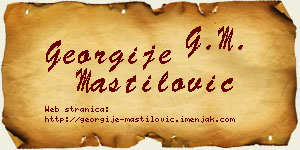 Georgije Mastilović vizit kartica